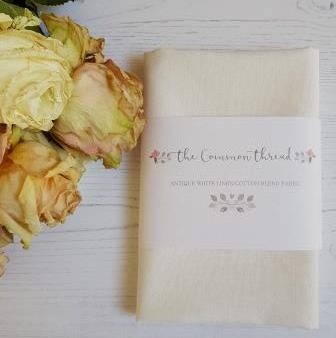 Linen/Cotton Blend Fabric - Antique White 12" x 12"